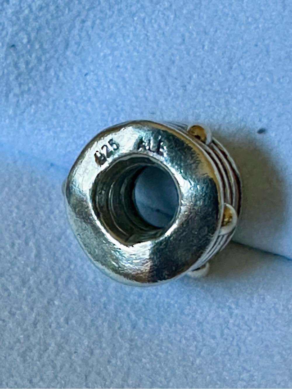 Retired Pandora Two-Tone Wavy Ripple Charm - Picture 2 of 3
